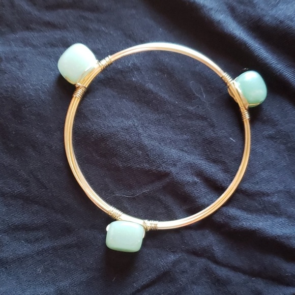 KitschyCat Jewelry - **Host Pick** Handmade serpentine and bronze bangle